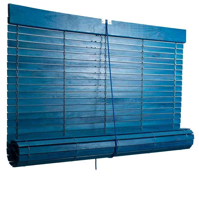 Persiana Alicantina Enrollables de Madera Color Luxe Azul